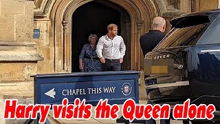 Prince Harry spotted leaving Queen's tomb on first anniversary of death