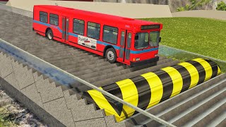 Cars Vs Stairs with Massive Speed Bump #1 - BeamNG.DRIVE