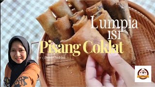 Resep lumpia pisang cokelat gunung berapi||cokelatny meledak