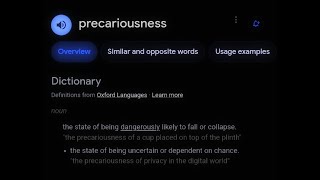 PRECARIOUSNESS