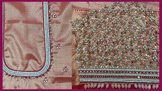 Maggam work latest blouse design //sequence and thread work design //beautiful hand embroidery