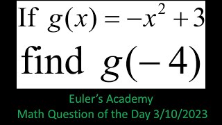 Math Question of the Day: March 10th, 2023