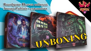 Boardgame Heaven Unboxing 194: Among Cultists + expansions (Godot Games)