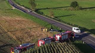 🚗💥 Wypadek na trasie Stanin-Tuchowicz! Samochód w rowie,