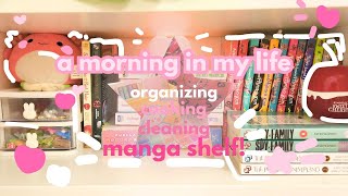 spend a morning with me! 🌷 🍰 cleaning, organizing, cooking, mini manga collection