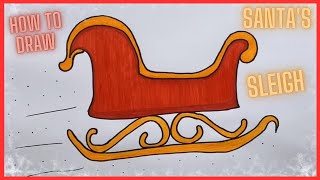 How to draw Santa’s Sleigh 🎅🛷✏️ Christmas drawings