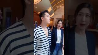 William Chan looks so hot in a v-neck sweater 陈伟霆在上海参加新片大会活动，宣传他主演的悬疑剧《太阳星辰》，背头V领条纹针织衫造型好撩！