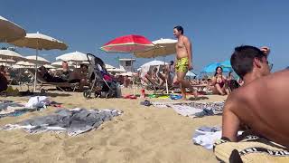 🔥4K beach walk on Platja del Bogatell Barcelona | Spain☀️⛱️Amazing Bogatell Beach Walk #4kbeach