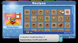 I cooked all of Zess T's Recipes in Paper Mario: The Thousand Year Door.