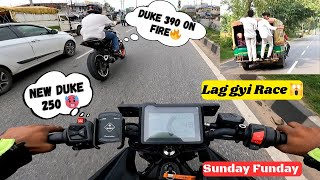 Duke 390 Bs4 se lag gyi Race 🙀 | New Duke 250 reactions👀 | R15m se ye umeed ni tha 😂 | Sunday Ride 🥵