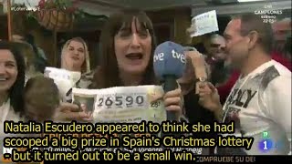 Spanish TV reporter says she's 'not coming to work' after lottery win - Spain's Christmas lottery