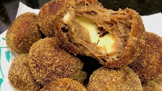 Bolinho de costela com queijo maravilhoso #receitas #bolinhodecarne