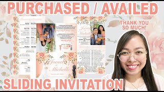 PURCHASED SLIDING WEDDING INVITATION LAYOUTS | PEACH | THANK YOU ❤️ | Cassy Soriano