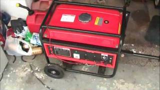 Chinese 3000 watt generator cold start and load test (1500 watt load) cold Michigan winter