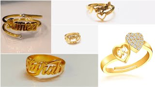 gold name ring design | Name rings | gold rings | jewellery