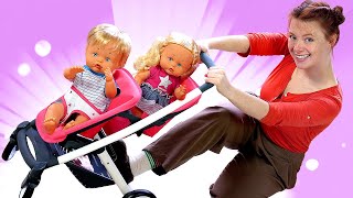 Nenuco Video auf Deutsch. Doppel-Kinderwagen und Stockbett | Irene und Puppen