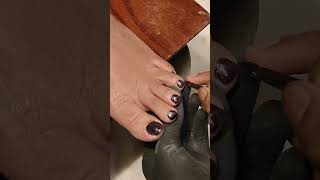 Black glitter feet gel Pedicure in process #nails #trending #tutorial #shorts #feet #pedicure #diy