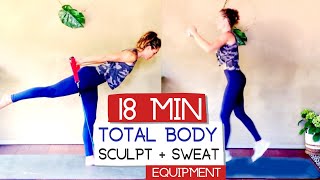 18 MIN TOTAL BODY SCULPT + SWEAT preview + resistance band & kettle bell