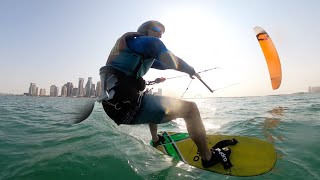 Kitefoiling Doha ozone R1 and Mikes lab bullet 3