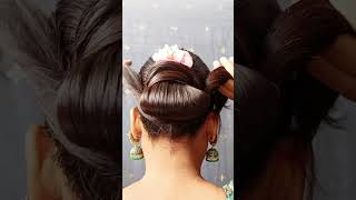 Oily hair bun hair style girl simple #bunhairstyle #simple #hairstyle #longhair #ytshorts