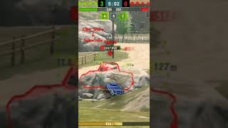 Head on battle in a 1 VS 2 enemy ammo rack explosion #epicbattle #epicfinale #wotblitz #subscribe