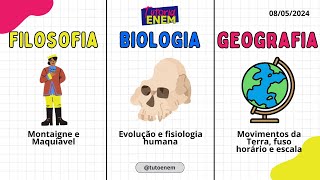 Aula Tutoria ENEM 08/05/24 - Filosofia/Biologia/Geografia