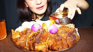 Spicy Mutton Curry/gravy with Basmati Rice #ASMR #EATINGSHOW BIG BITES MUKBANG