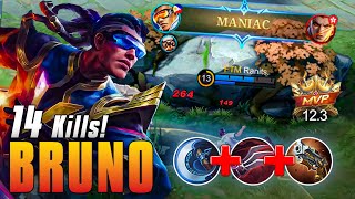 14 Kill Bruno + MM Paling OP Saat Ini Hampir Dapat Savage - Build MLBB