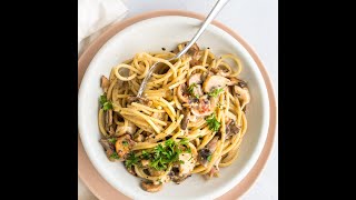 One Pot Chicken Bacon and Mushroom Pasta