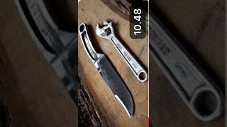 FORGING A BOWIE KNIFE DROM A BROKEN CRESCENT WRENCH !!? #knifeskills #knifereview #knifeclub