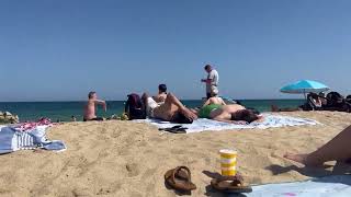 🇪🇸Hot Day in Barcelona Beach - Spain☀️⛱️Amazing Bogatell Beach Walk - 4K #barcelona #walking