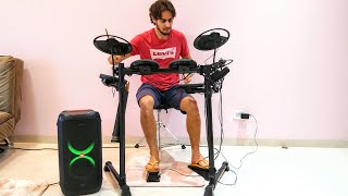 JBL PARTYBOX - TESTE COM BATERIA ELETRÔNICA. CAIXA DE SOM TOP.