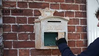 Victorian Aged Rustic Cream Cast Iron Post Box