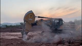 The SY485 excavator ripping in the construction site