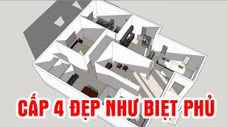 [GỢI Ý MẪU NHÀ ĐẸP] MẪU NHÀ CẤP 4 NÔNG THÔN RỘNG NHƯ BIỆT PHỦ