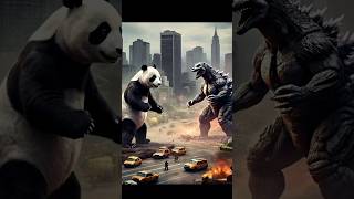 panda defeating Godzilla City 😠#cat #catcute #cuteanimal #animals #trending #shorts