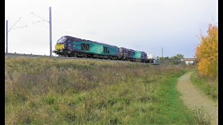 Rail Traffic Near Fellgate, S. Tyneside  - Class 60/68/88 - 12th Nov 2021