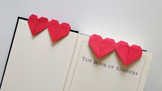 Origami double heart bookmark ideas | How to make heart shape paper bookmark