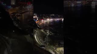 Scarborough foreshore at night in winter.