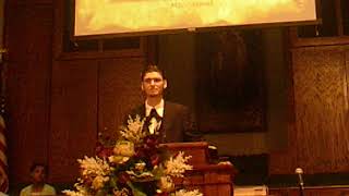 young man gives sermon