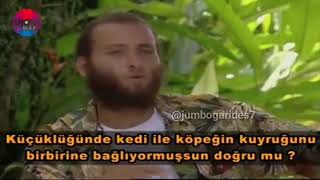 Taner Tolga Tarlacı Kediyle Köpeğin kuyruğunu neden bağladığını açıklıyor.