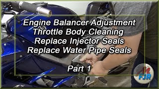 FJR1300 2005 Gen I Vibration, Adjust Engine Balancers, Clean Throttle Body & Replace Seals. (PART 1)