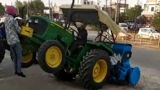 John Deere With Super Seeder! Modified Tractor Trying climb up