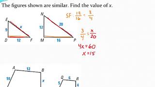 Using similar figures to find missing sides