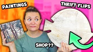 LOTS of Paintings, Thrift Flips, & HUGE Shop Update?! *eventful studio vlog*