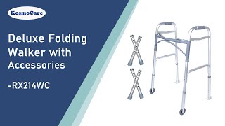 KosmoCare Folding Walker with Castors & Carpet Gliders - Features (RX214WC)