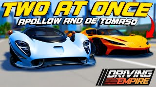 New De Tomaso AND Apollo Cars In Driving Empire! (2 BRANDS IN 1 UPDATE)