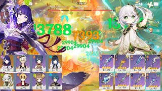 3.6 Abyss - F2P Raiden National ft. Yelan &  Nahida Burgeon Destroy Abyss 12-9 Stars -Genshin Impact