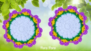 Crochet Pansy Flower Coaster I Crochet Home Decor I Simple Crochet Projects For Beginners