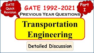 Transportation Engineering | GATE CE Previous Year Questions | GATE questions of civil engineering